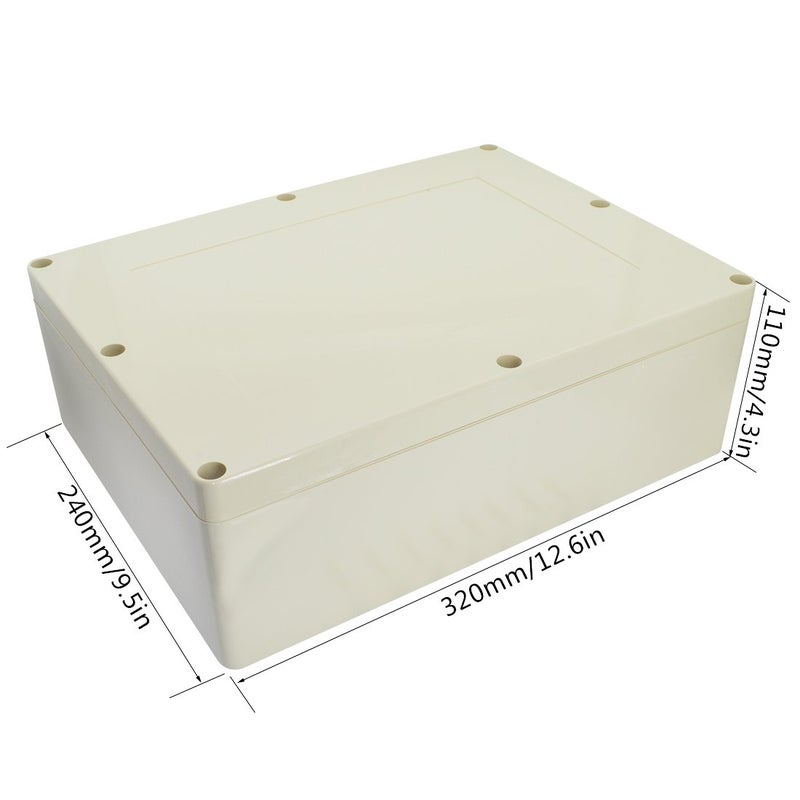 LeMotech Waterproof Dustproof IP65 ABS Plastic Junction Box Universal Electric Project Enclosure Pale Gray 12.6 x 9.45 x 4.33 inch (320 x 240 x 110 mm) - Image 2